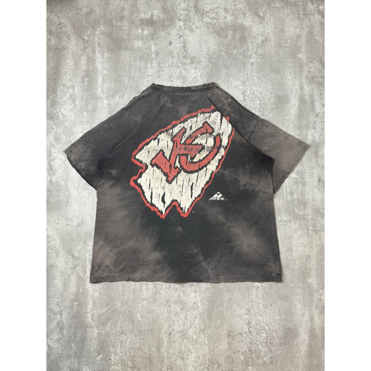 Vintage 90s Kansas City Chiefs NFL Big Graphic Spellout Football T-Shirt Size XL
