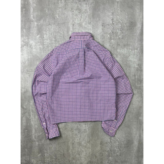 Vintage Polo Ralph Lauren Plaid Reworked Cropped Button Up Shirt Size Medium