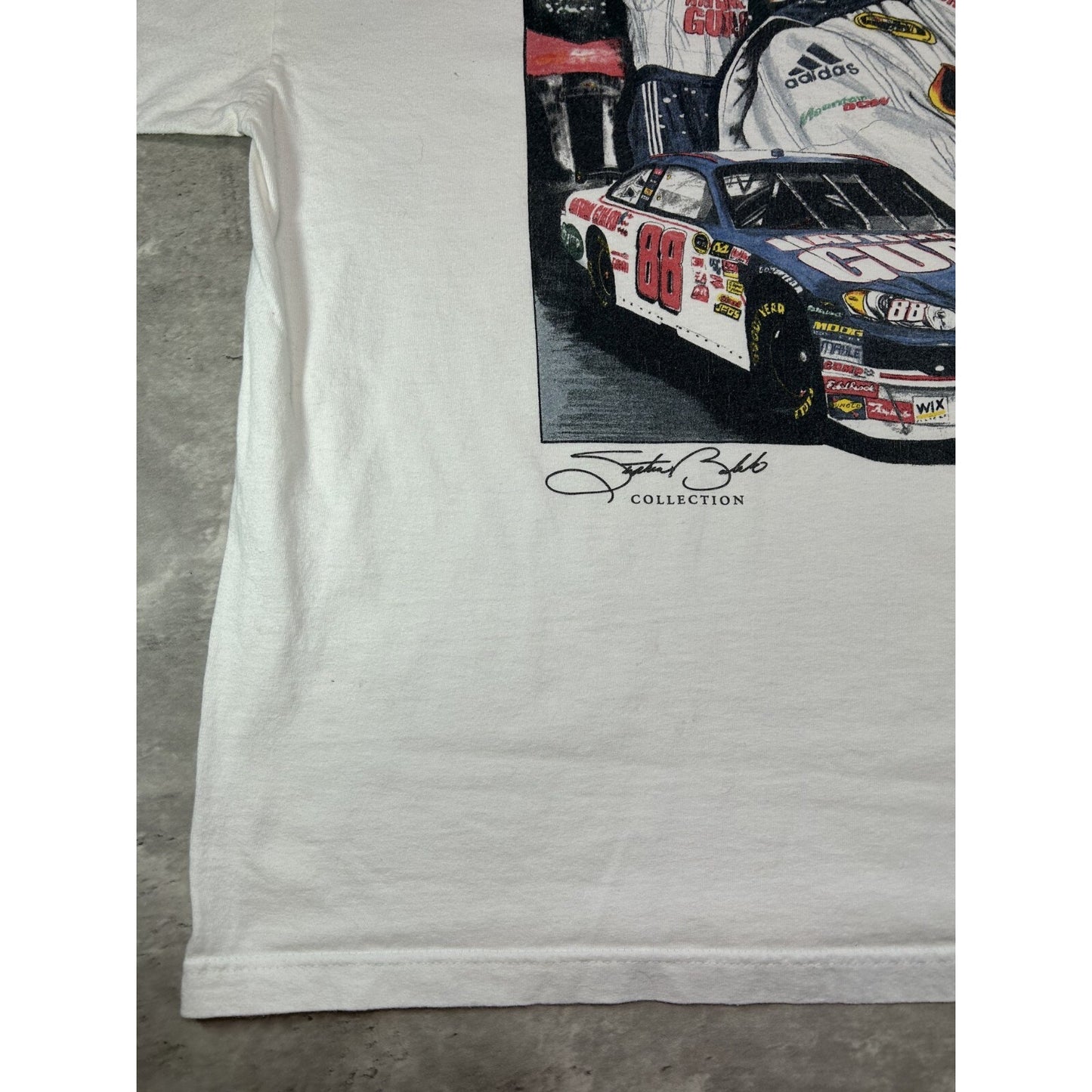 Dale Earnhardt Jr #88 Nascar Portrait Graphic Race T-Shirt Size XXL White