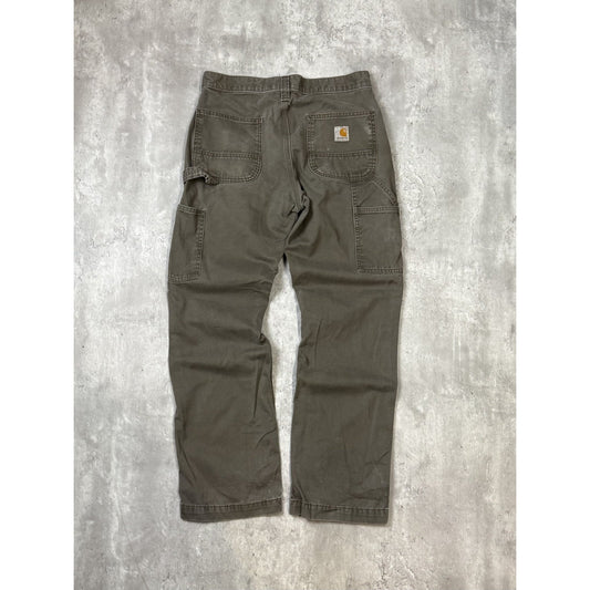 Vintage Carhartt Canvas Workwear Carpenter Pants Size 30 Green