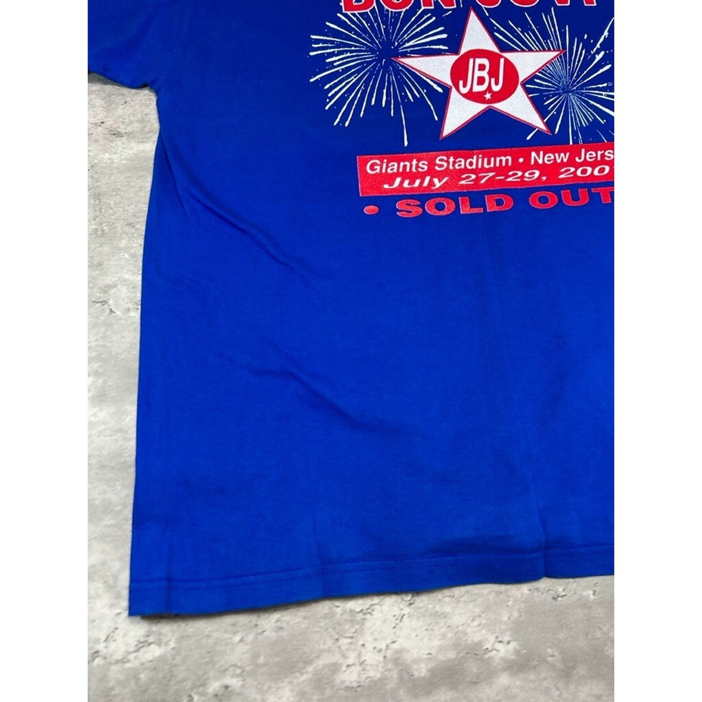 Vintage 2001 Bon Jovi One Wild Time Rock Music Concert T-Shirt Size XL Blue