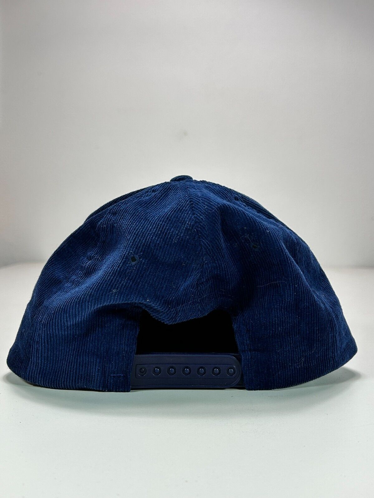 Vintage Shift Shuffle Spell Out Corduroy Snapback Hat OSFA Navy Blue