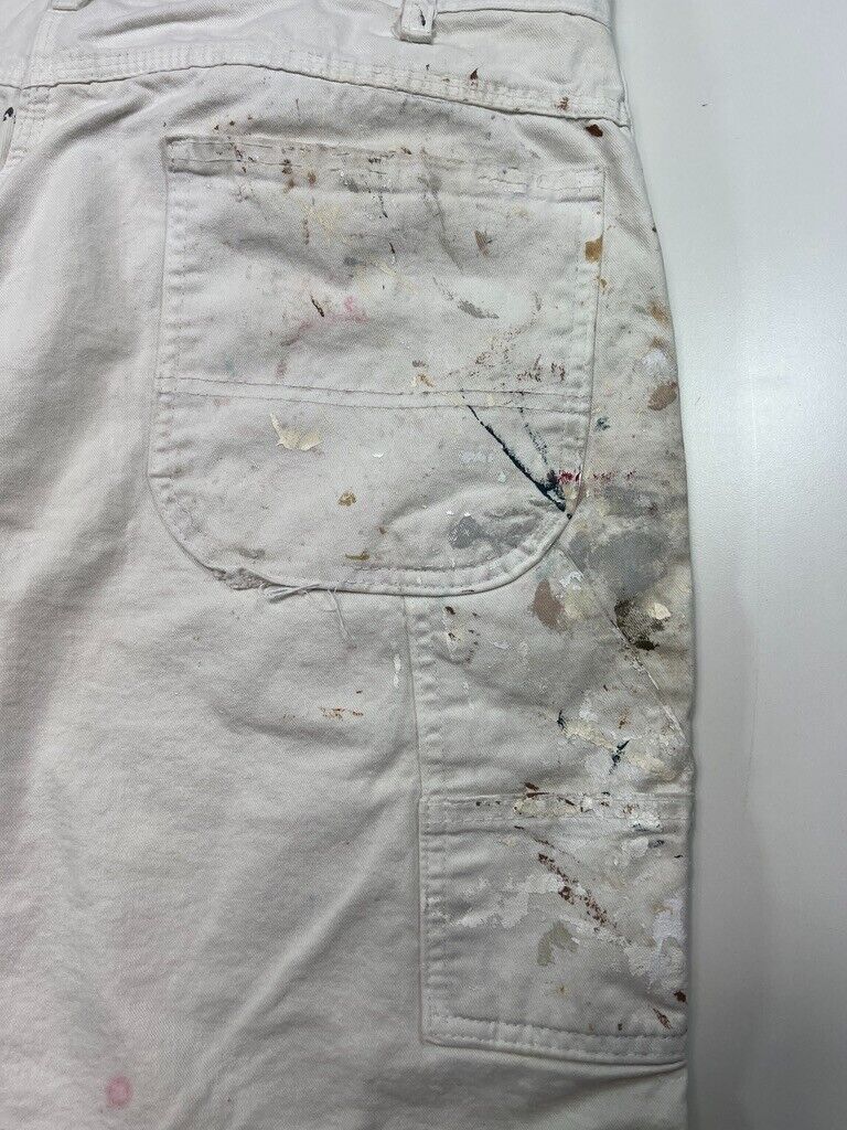 Vintage Dickies Canvas Workwear Painters Shorts Size 36 White