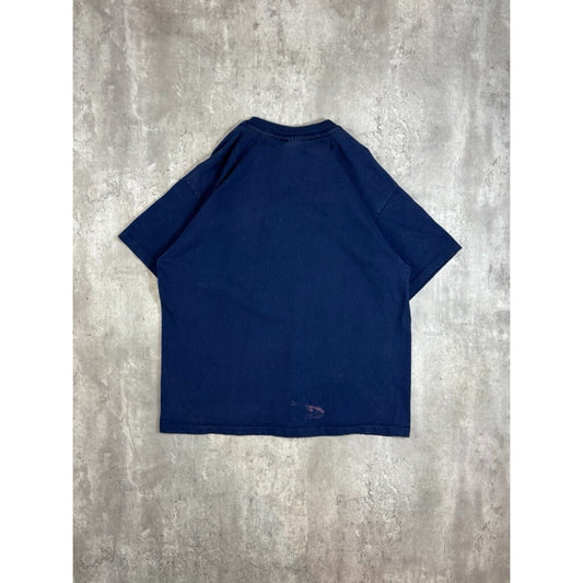 Vintage 1996 Atlanta Olympics Graphic Spellout Logo T-Shirt Size XL Blue