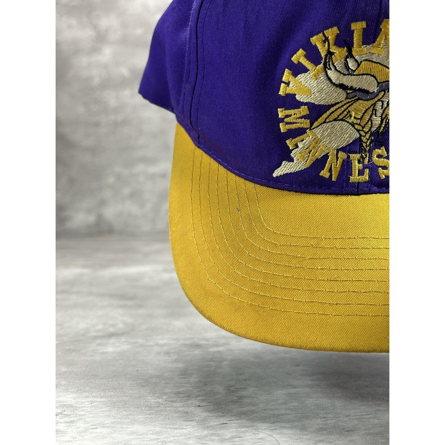 Vintage 90s Minnesota Vikings NFL Embroidered Logo Football Snapback Hat OSFA