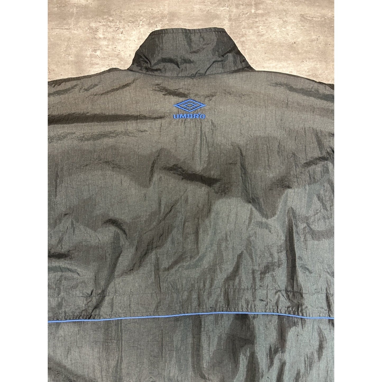 Vintage 90s Umbro Embroidered Logo Two Tone Nylon Windbreaker Jacket Size XL