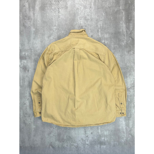 Vintage Carhartt Double Pocket Workwear Long Sleeve Button Up Shirt Size Large