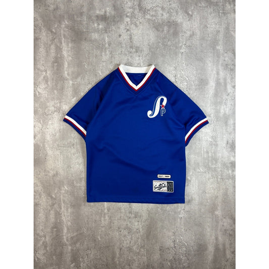 Vintage Y2K Southpole Embroidered Logo Pullover Baseball Jersey Size Medium Blue