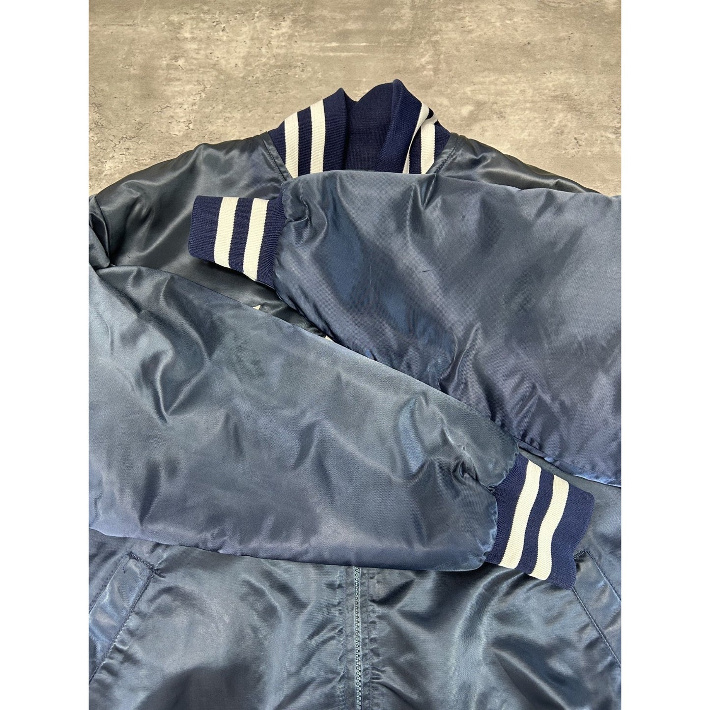 Vintage 90s New York Yankees MLB Embroidered Spellout Satin Bomber Jacket Sz XXL