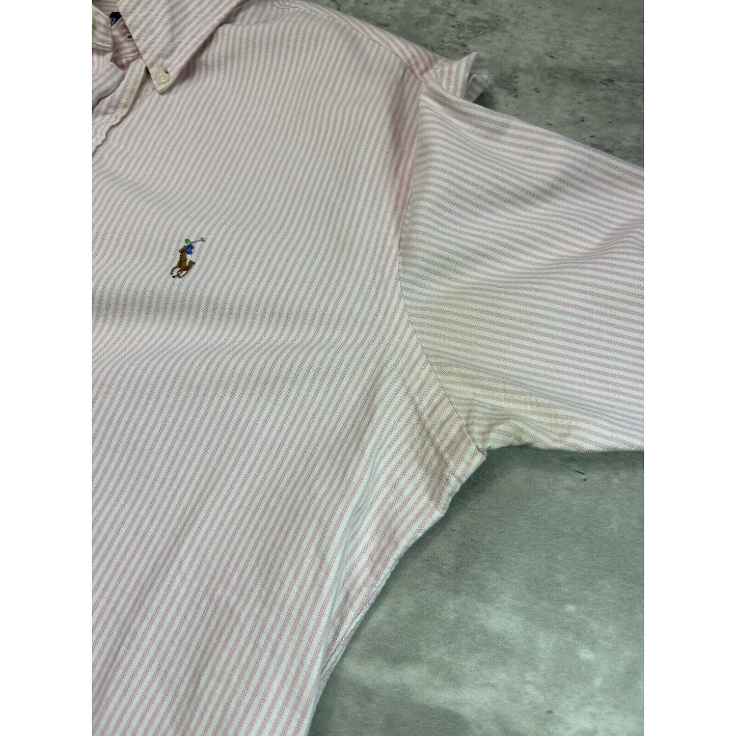 Vintage Polo Ralph Lauren Embroidered Pony Long Sleeve Button Up Shirt Size Medium
