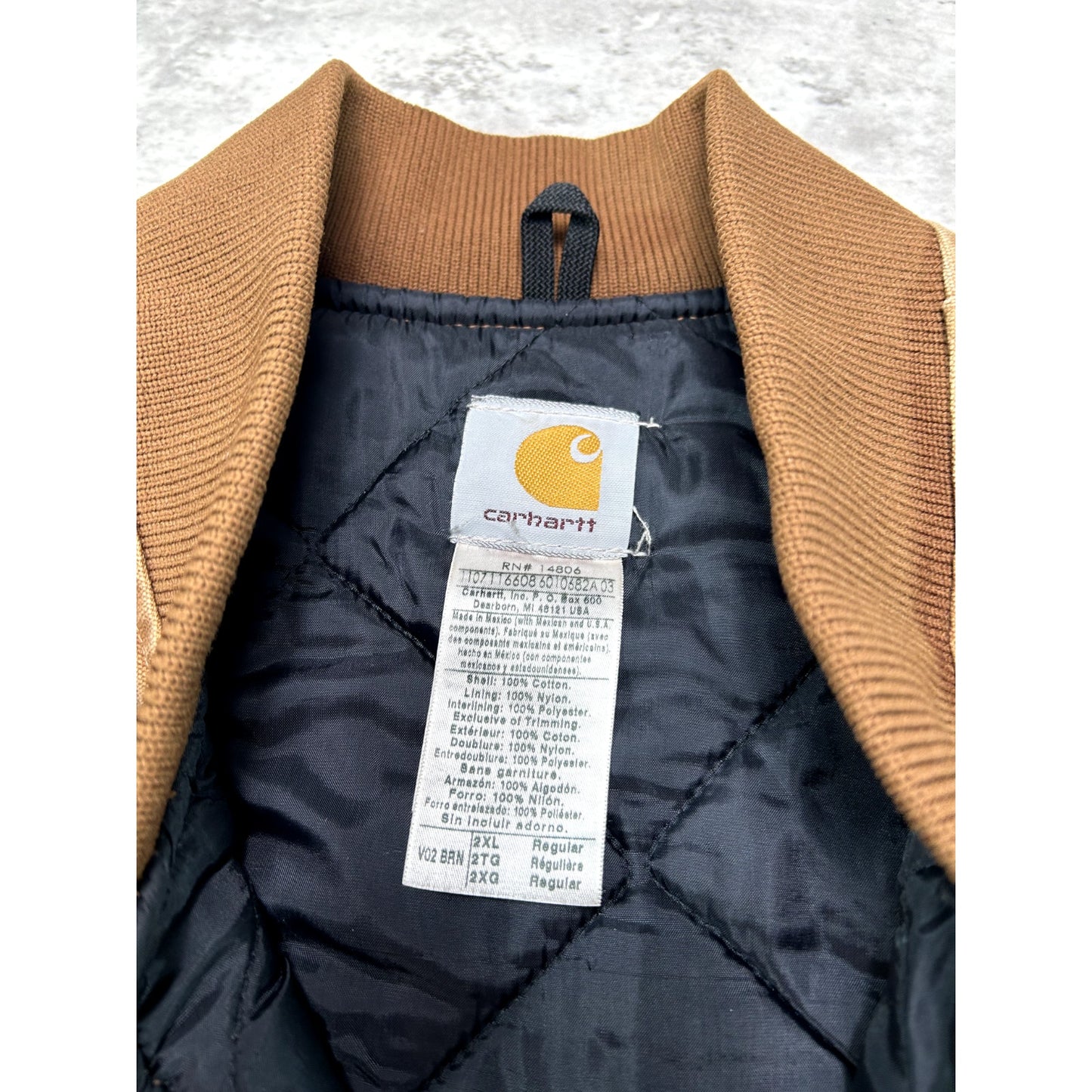 Vintage Carhartt Quilted Lined Canvas Work Wear Vest Size XXL V02 BRN