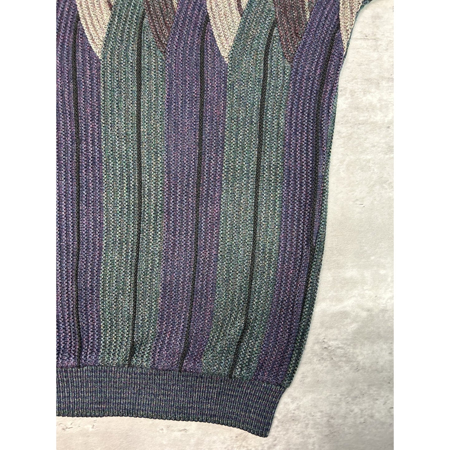 Vintage 80s/90s Abstract Striped Pullover Ribbed Knit Sweater Size 2XL