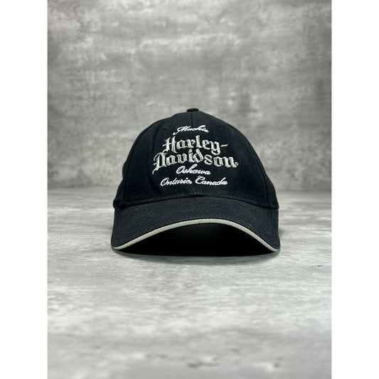 Vintage Harley Davidson Motorcycles Embroidered Spellout Strapback Hat OSFA