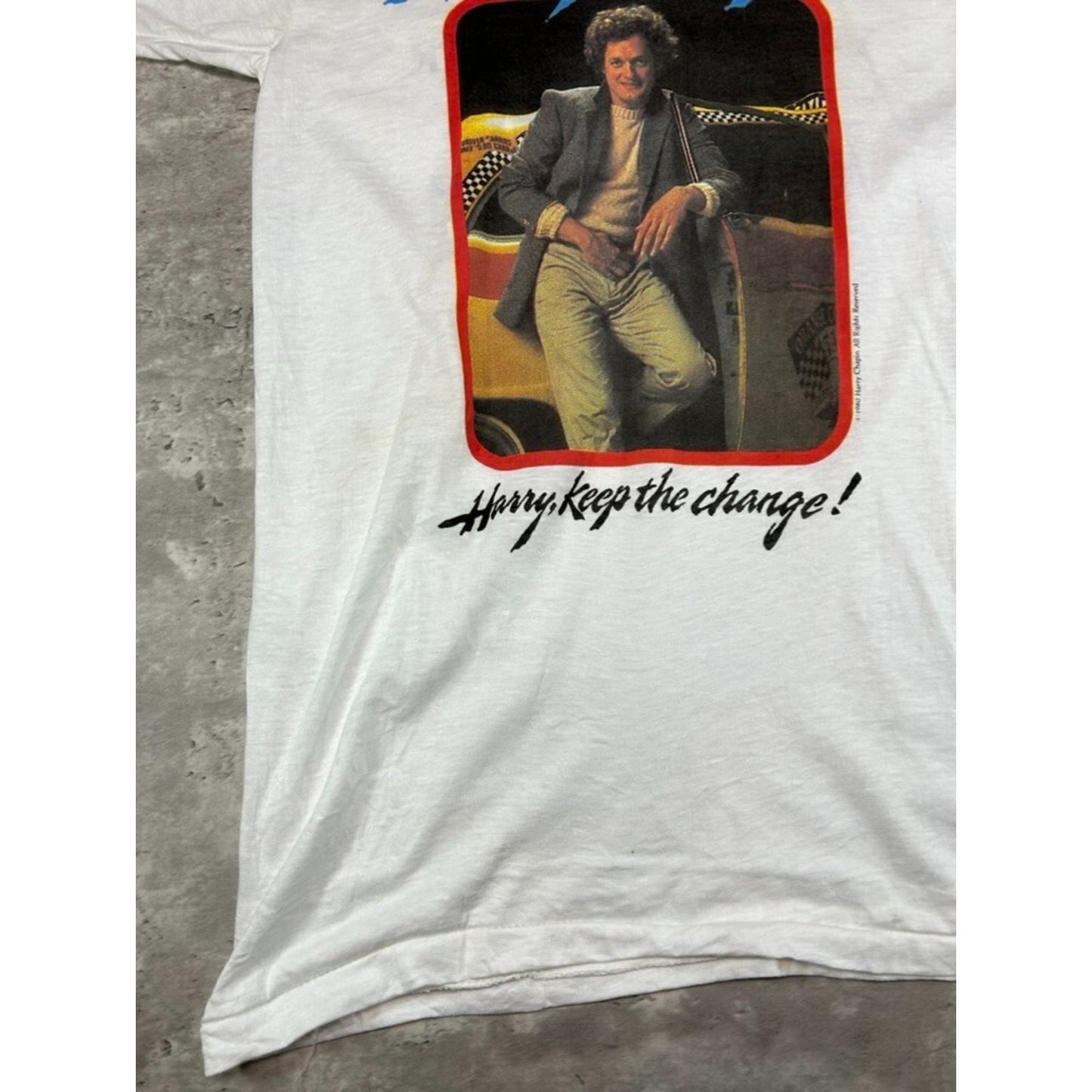 Vintage 1980s Harry Chapin World Tour Folk Music Ringer T-Shirt Size Medium
