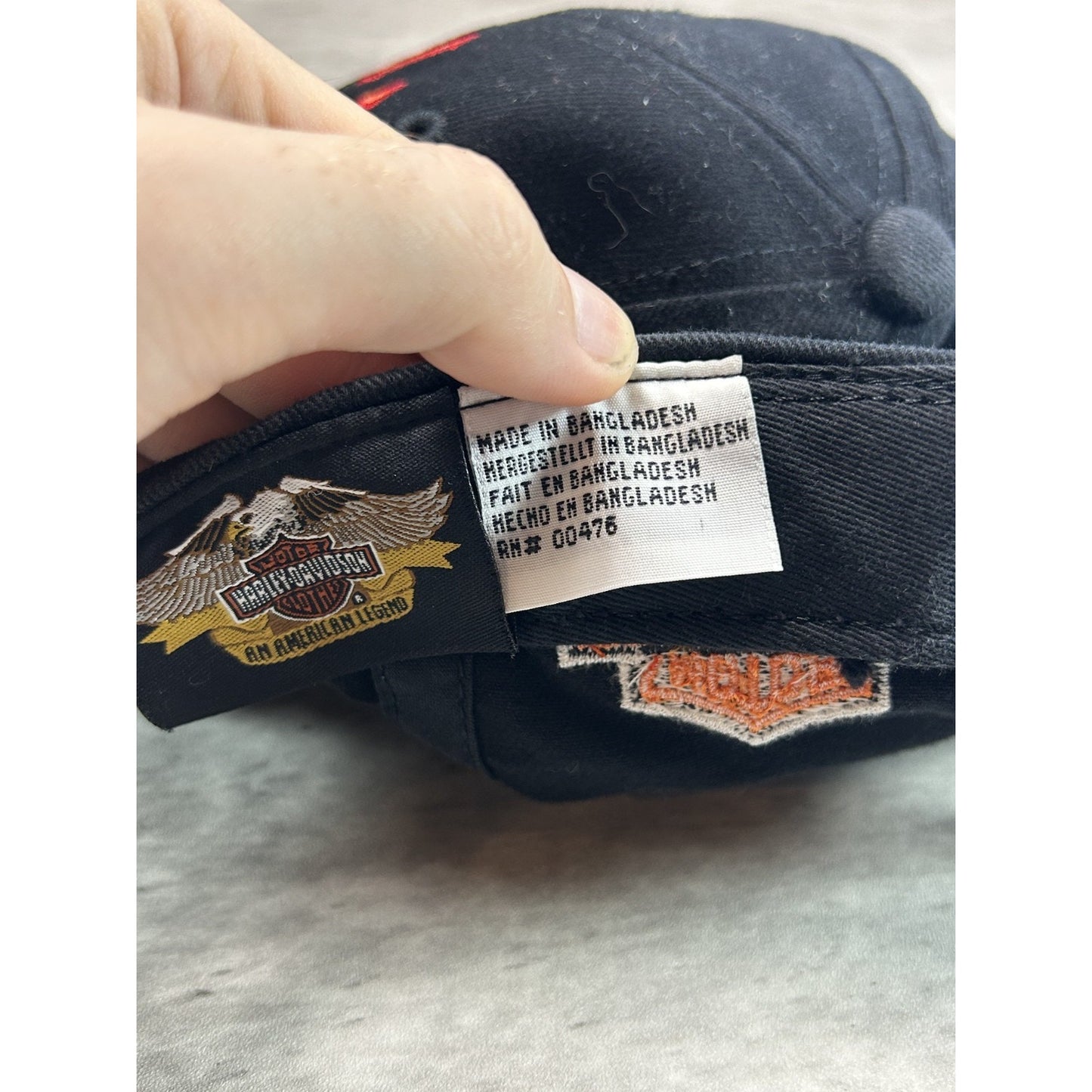 Vintage Harley Davidson Motorcycles Embroidered Spellout Strapback Hat OSFA