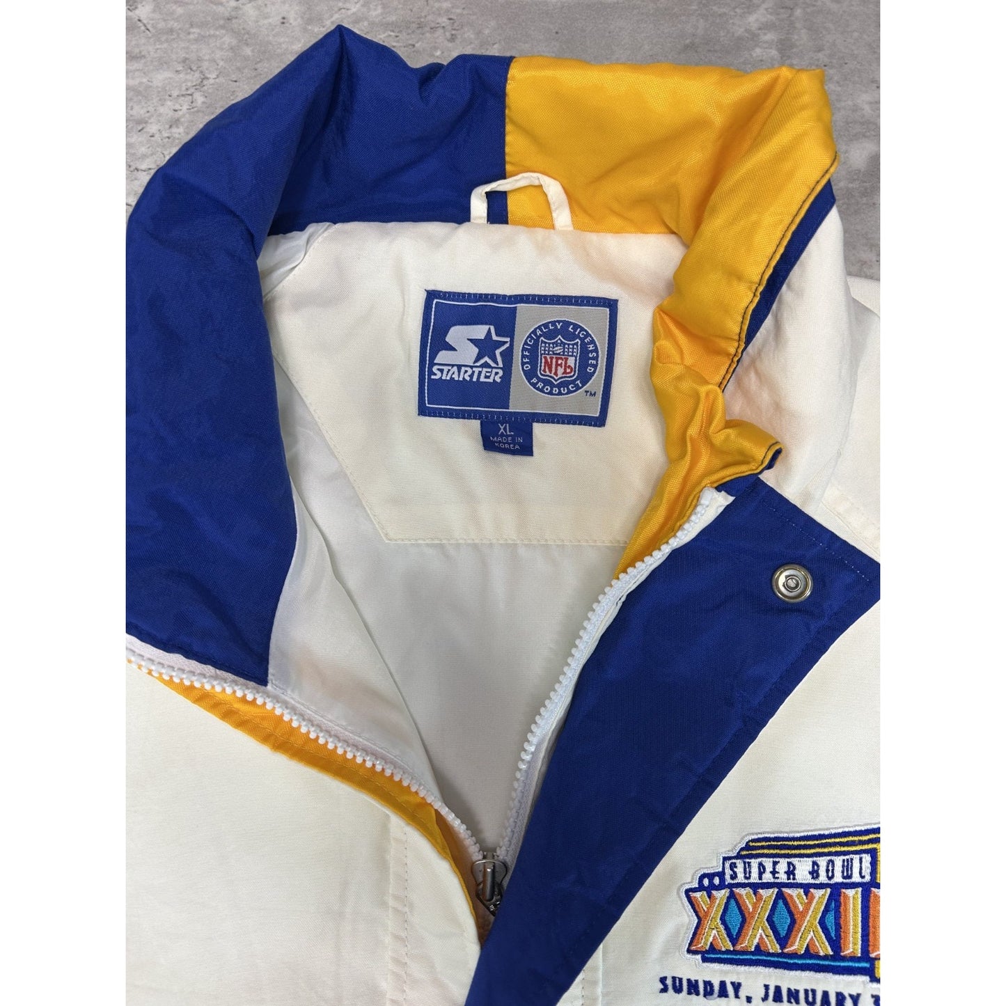 Vintage 1999 NFL Super Bowl XXXIII Starter Windbreaker Jacket Size XL
