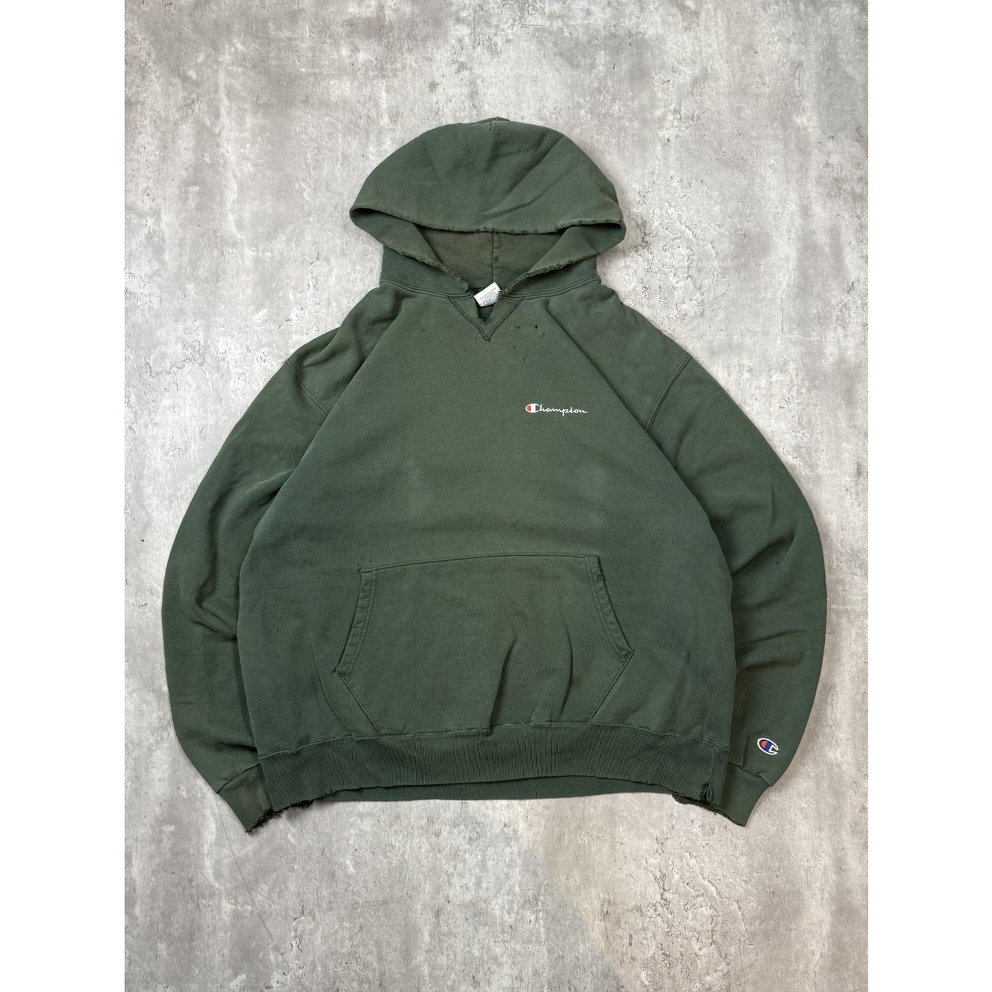 Vintage 90s Champion Embroidered Spellout Pullover Hooded Sweatshirt Size XXL