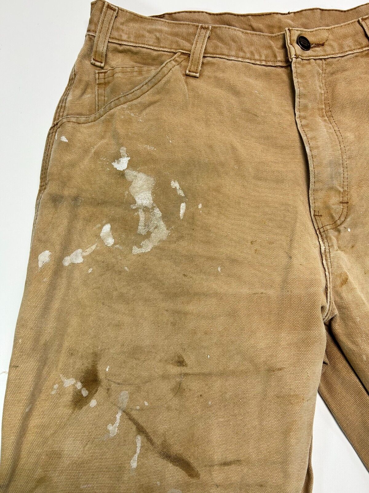 Vintage Dickies Canvas Work Wear Carpenter Pants Size 33W Beige