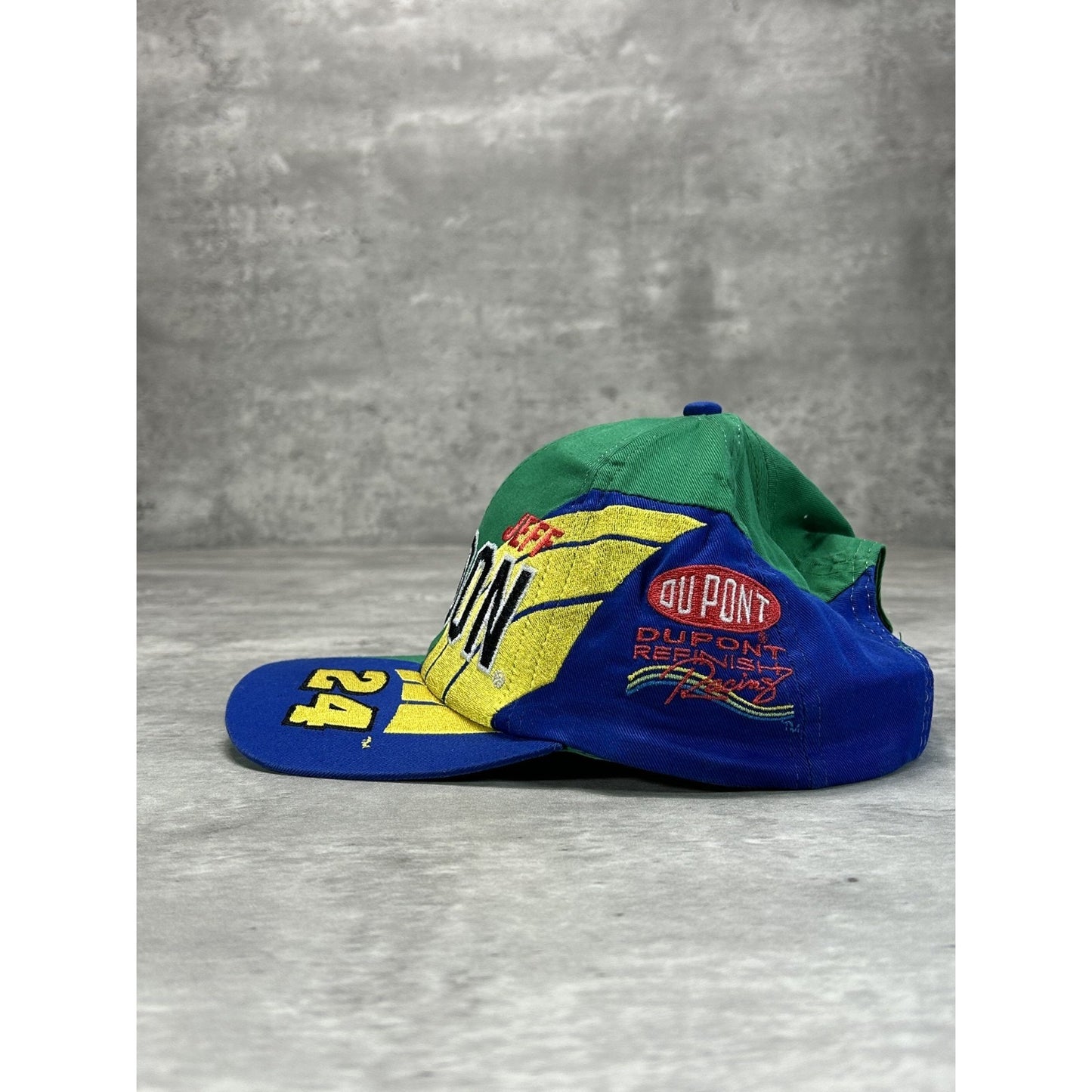 Vintage 90s Jeff Gordon #24 Dupont Racing Embroidered Nascar Snapback Hat OSFA