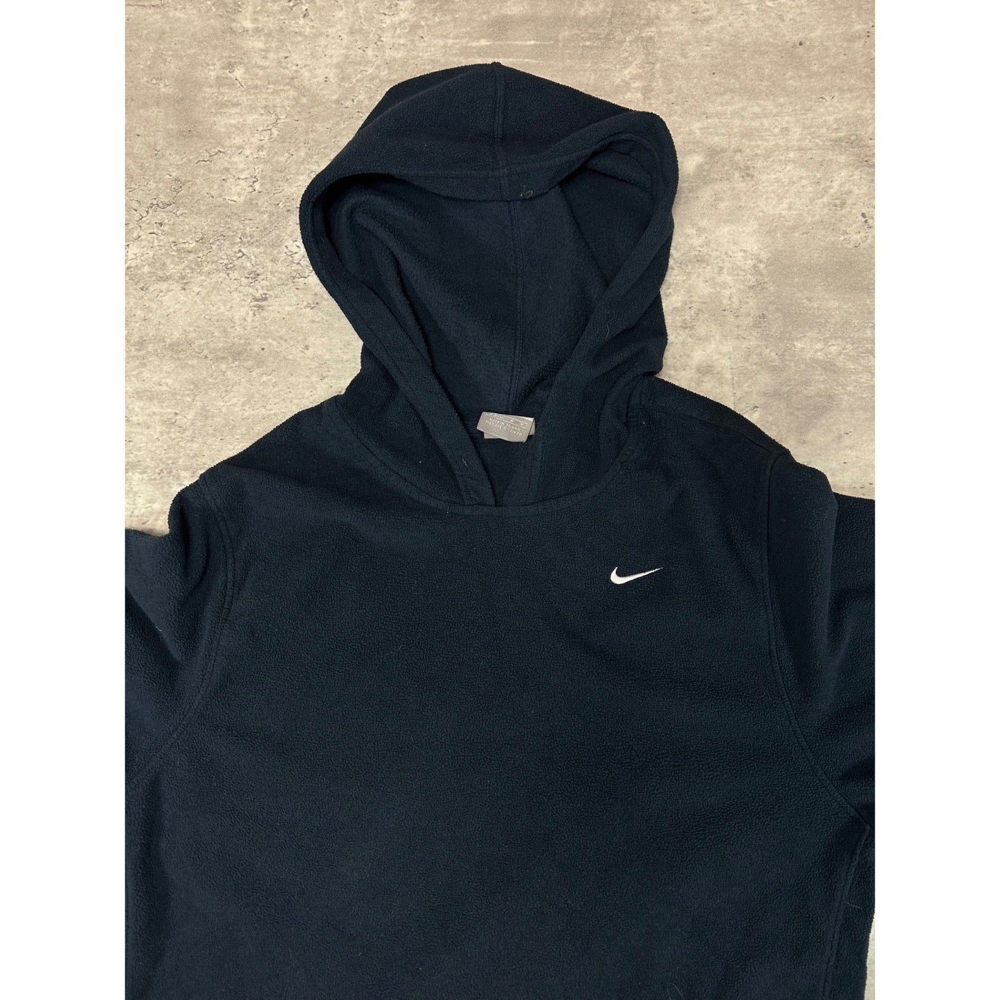 Vintage 2000s Youth Nike Embroidered Swoosh Fleece Hooded Sweatshirt Size Medium