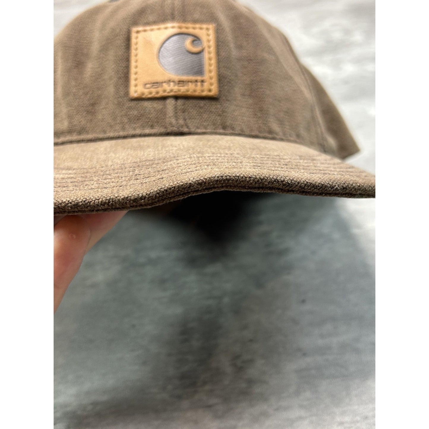 Vintage Carhartt Canvas Embroidered Patch Workwear Snapback Hat OSFA