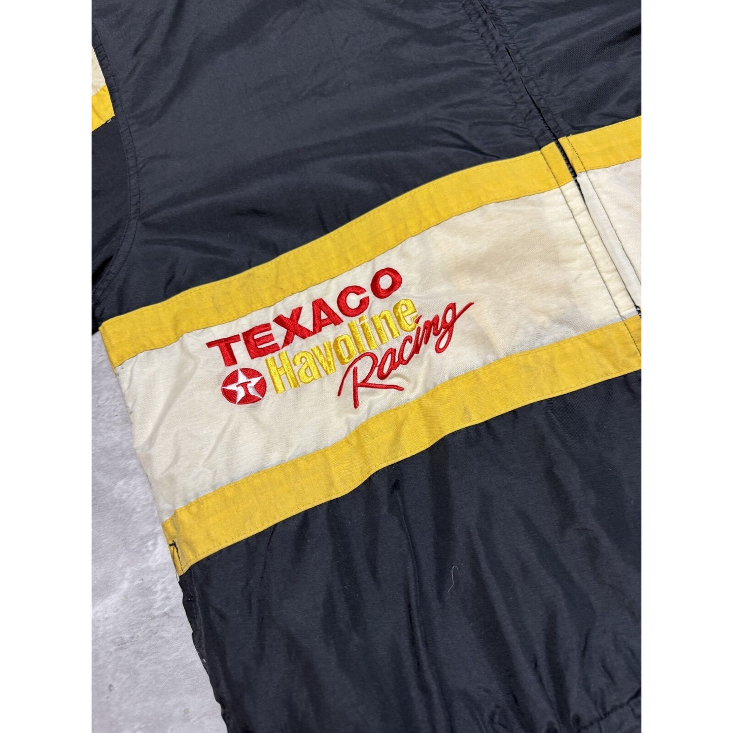 Vintage 90s Ernie Irvan #28 Nascar Texaco Embroidered Full Zip Jacket Size Large