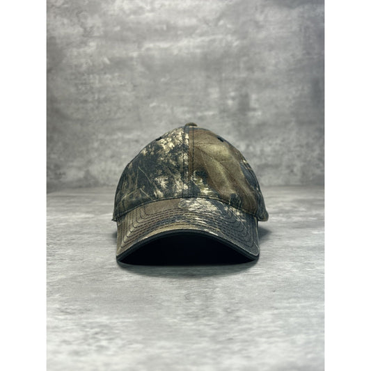 Vintage 90s Spartans Outdoors Tree Camo Hunting Snapback Hat OSFA