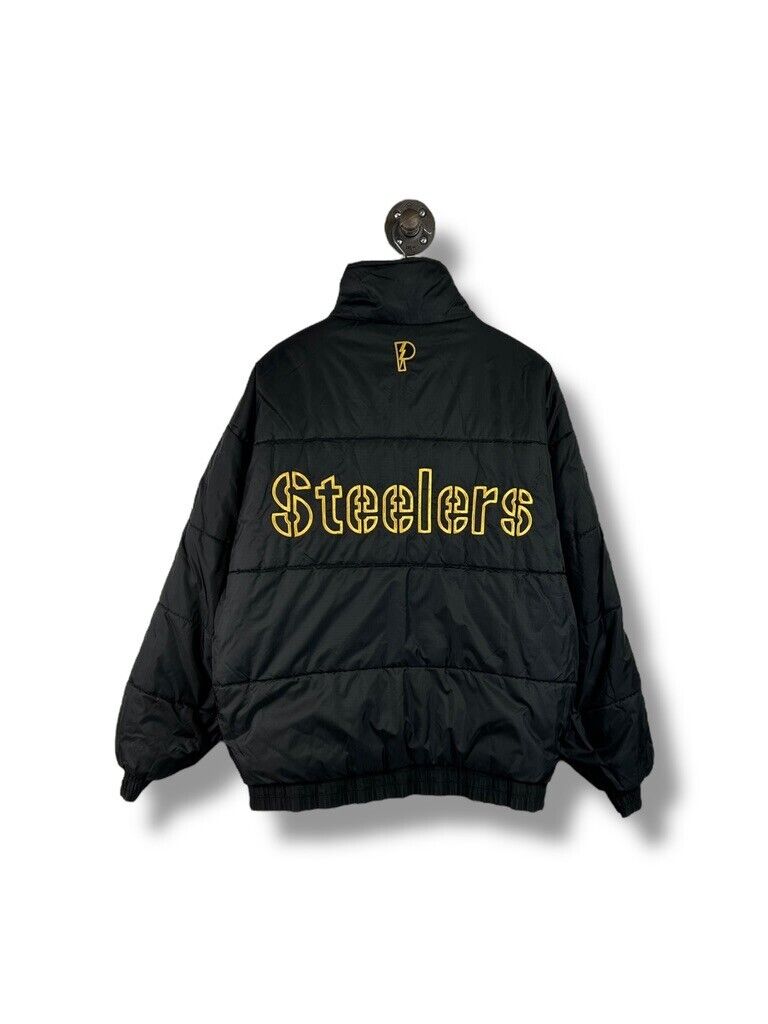 Vintage 90s Pittsburgh Steelers NFL Reversible Pro Player Jacket Size Large