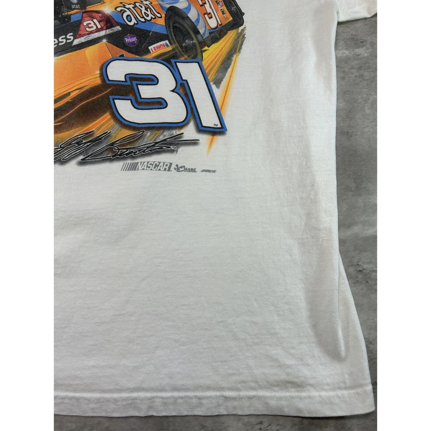 Vintage Jeff Burton #31 Nascar Big Graphic AT&T T-Shirt Size XL White