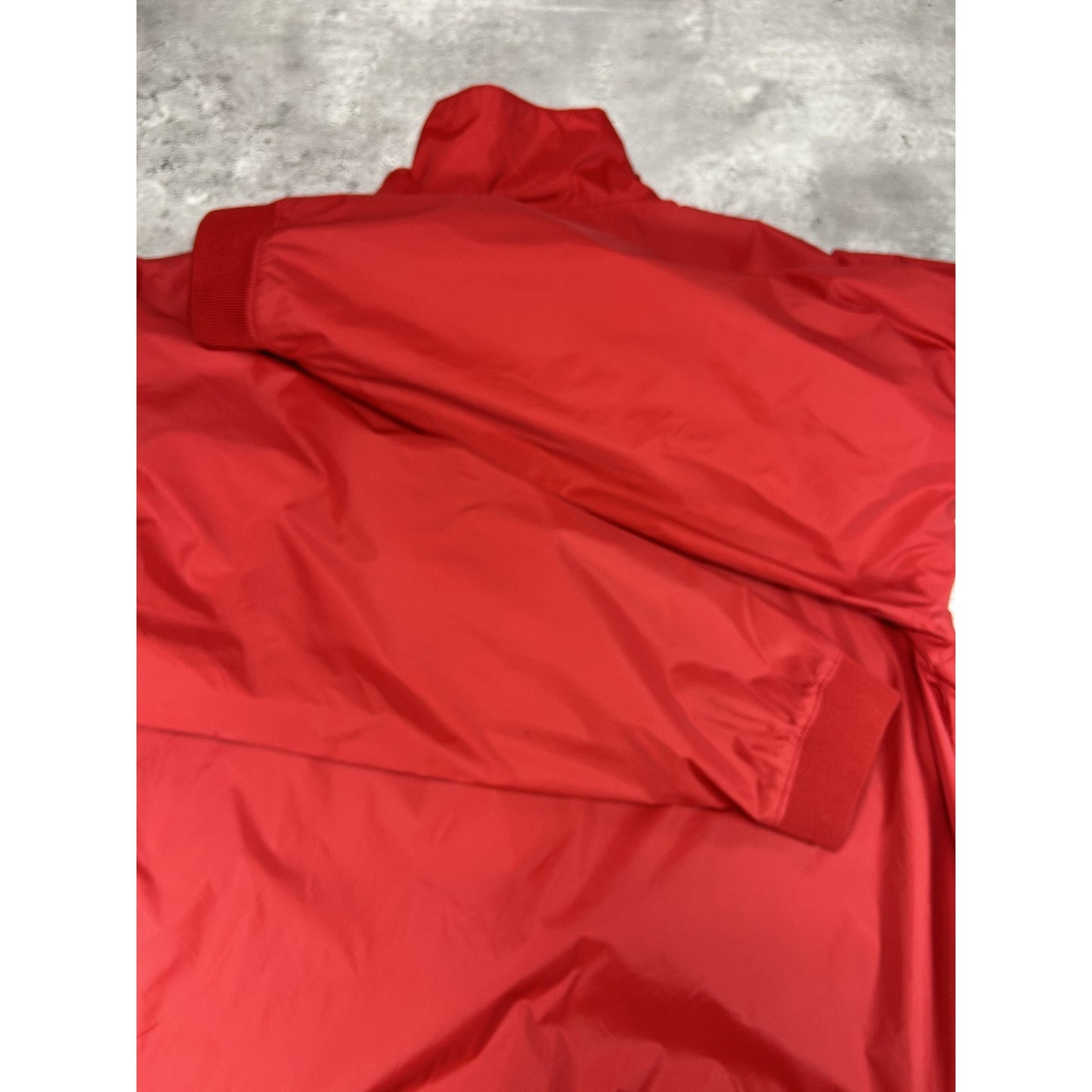 Vintage 90s Nascar Racing Nylon Full Zip Windbreaker Jacket Size Large Red