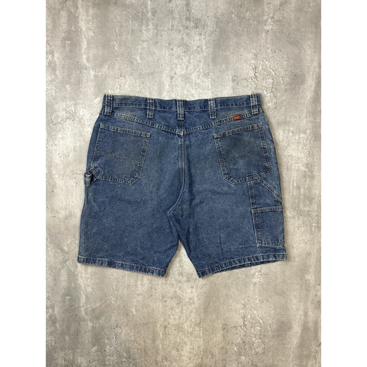 Vintage Wrangler Dark Wash Denim Workwear Carpenter Shorts Size 42