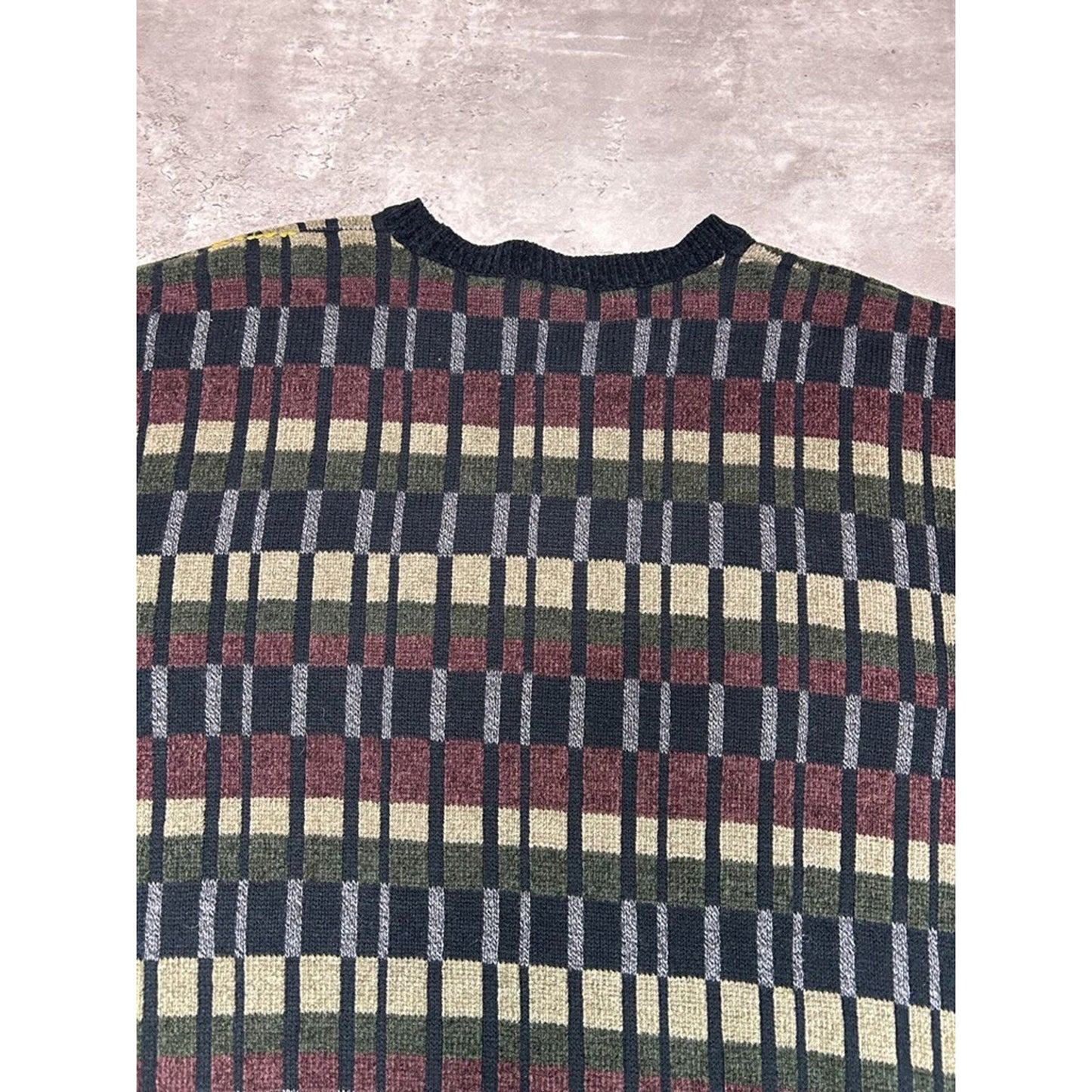 Vintage Knights Bridge Abstract Striped Pullover Knit Sweater Size Large