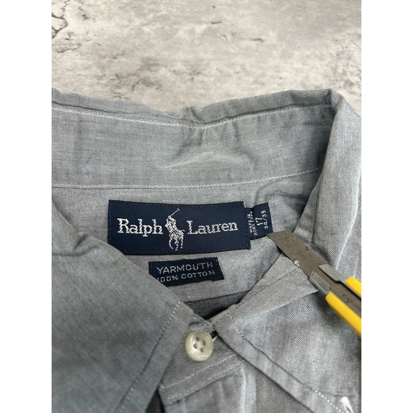 Vintage Polo Ralph Lauren Reworked Cropped Long Sleeve Button Up Shirt Sz 2XL