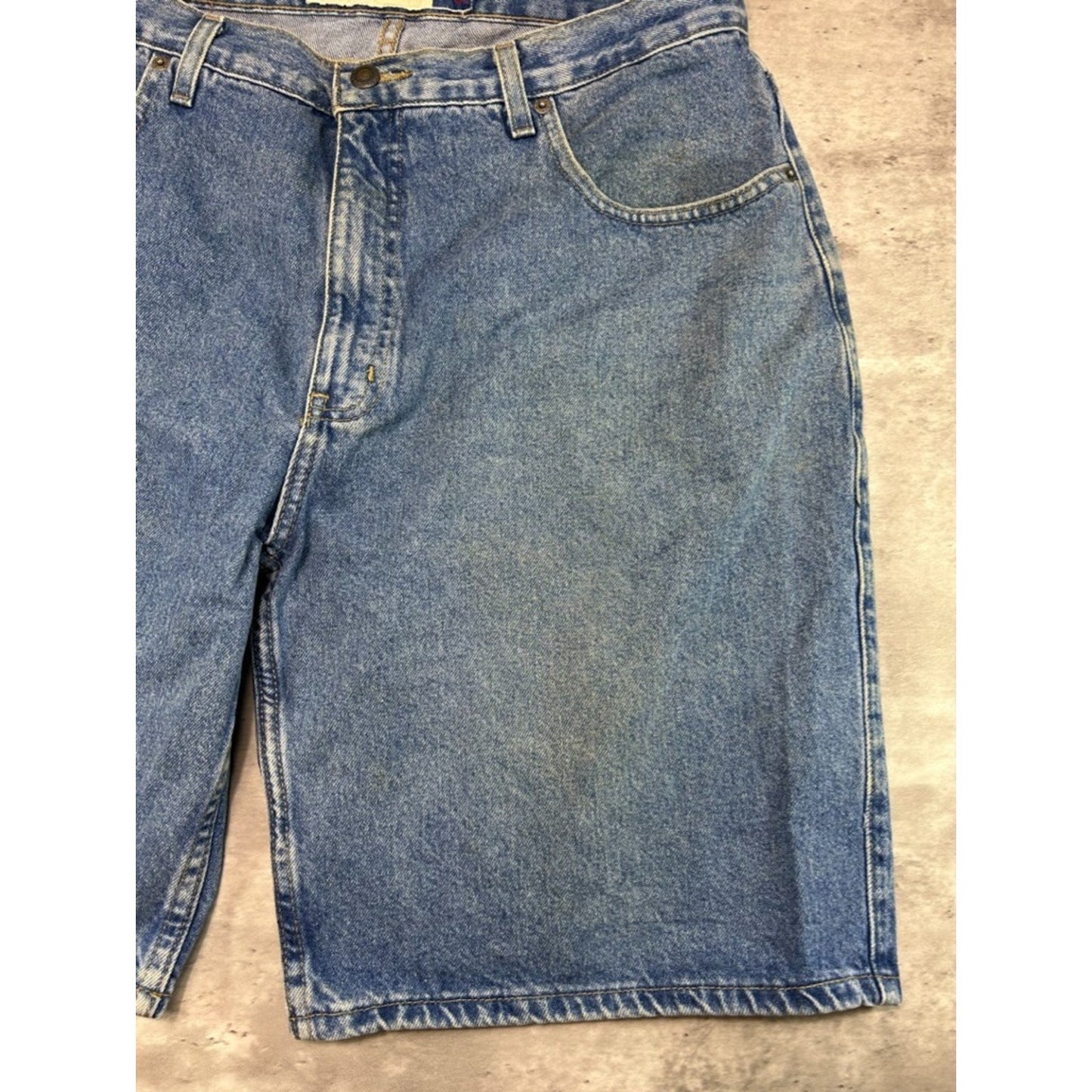 Vintage Bugle Boys Jeans Medium Wash Denim Shorts Size 35 Blue