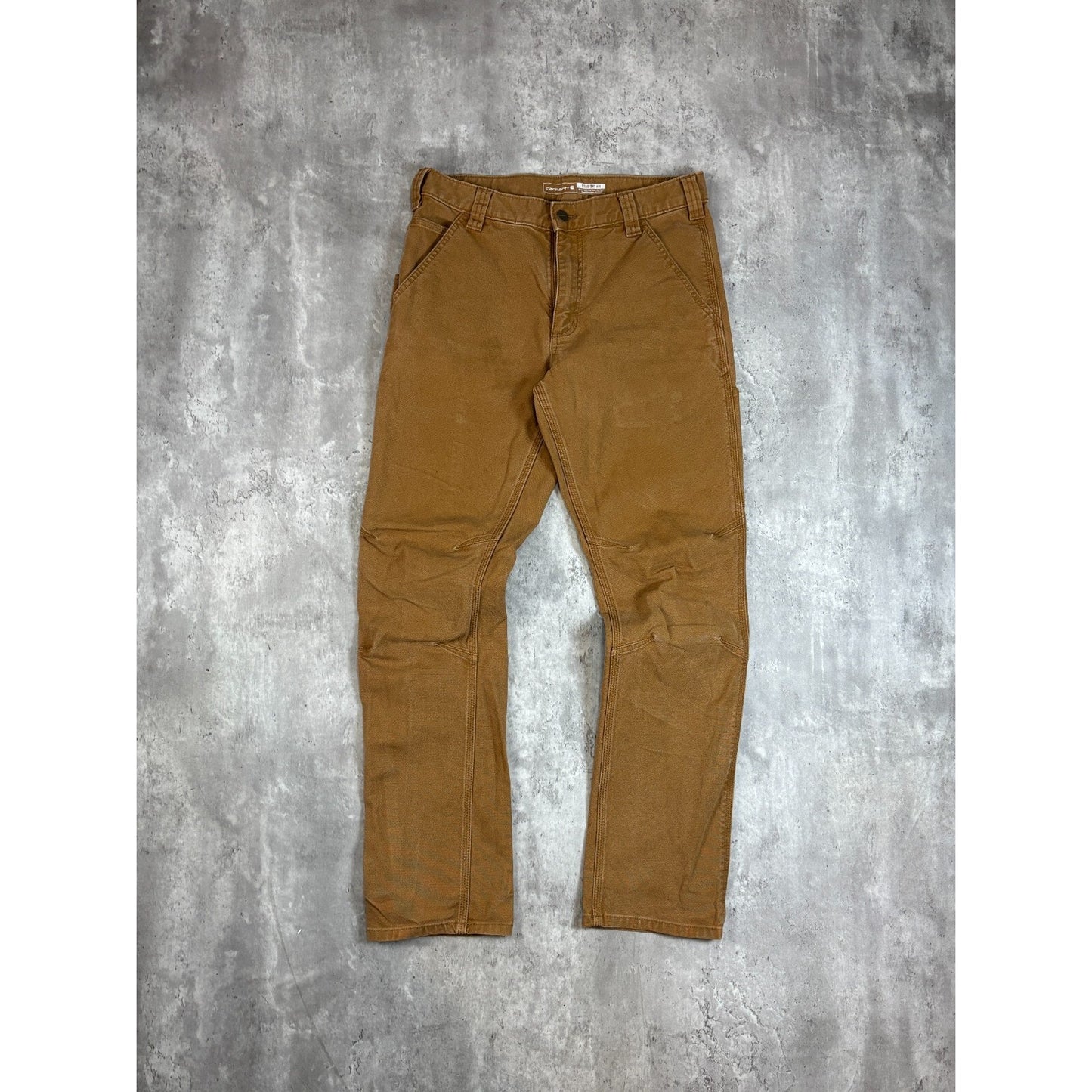 Carhartt Straight Fit Canvas Workwear Carpenter Pants Size 32 Beige