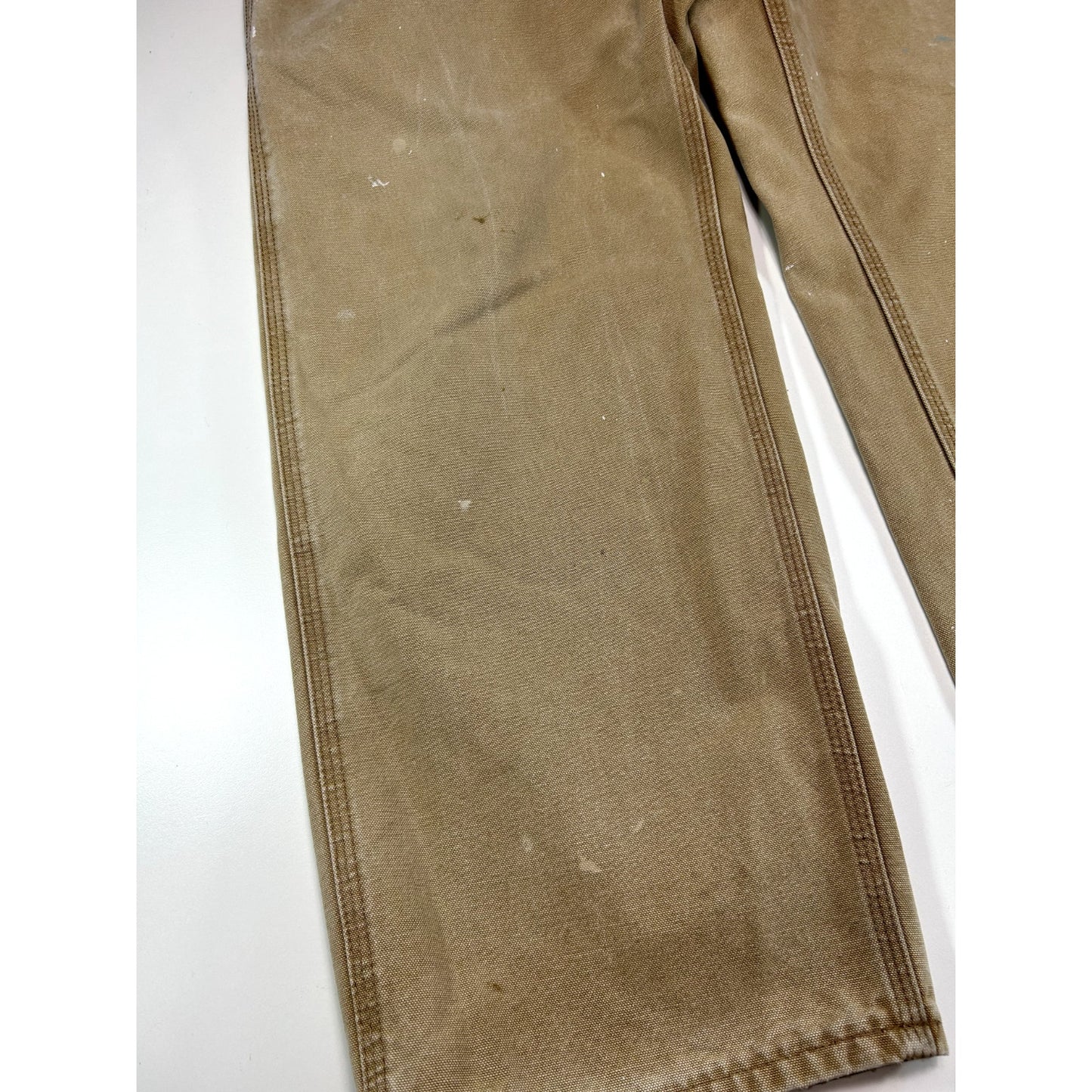 Vintage Carhartt Dungaree Fit Canvas Workwear Carpenter Pants Size 35 Beige