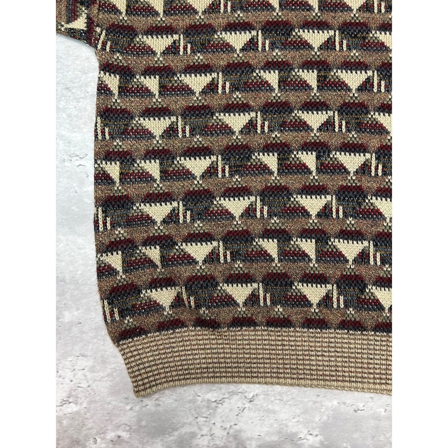 Vintage 90s Crossings Abstract Striped Print Pullover Knit Sweater Size Medium