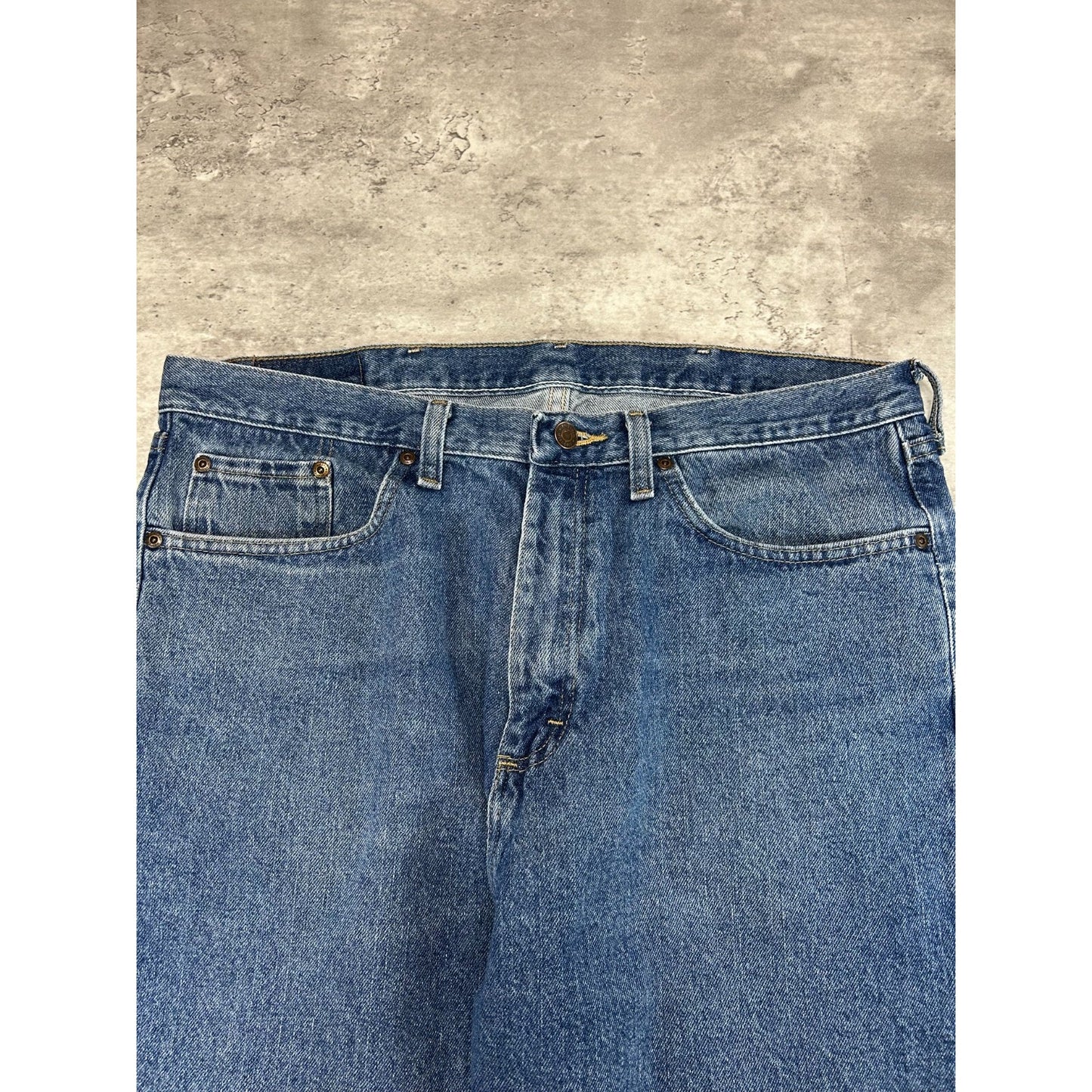 Vintage Wrangler Authentics Dark Wash Denim Shorts Size 37 Blue
