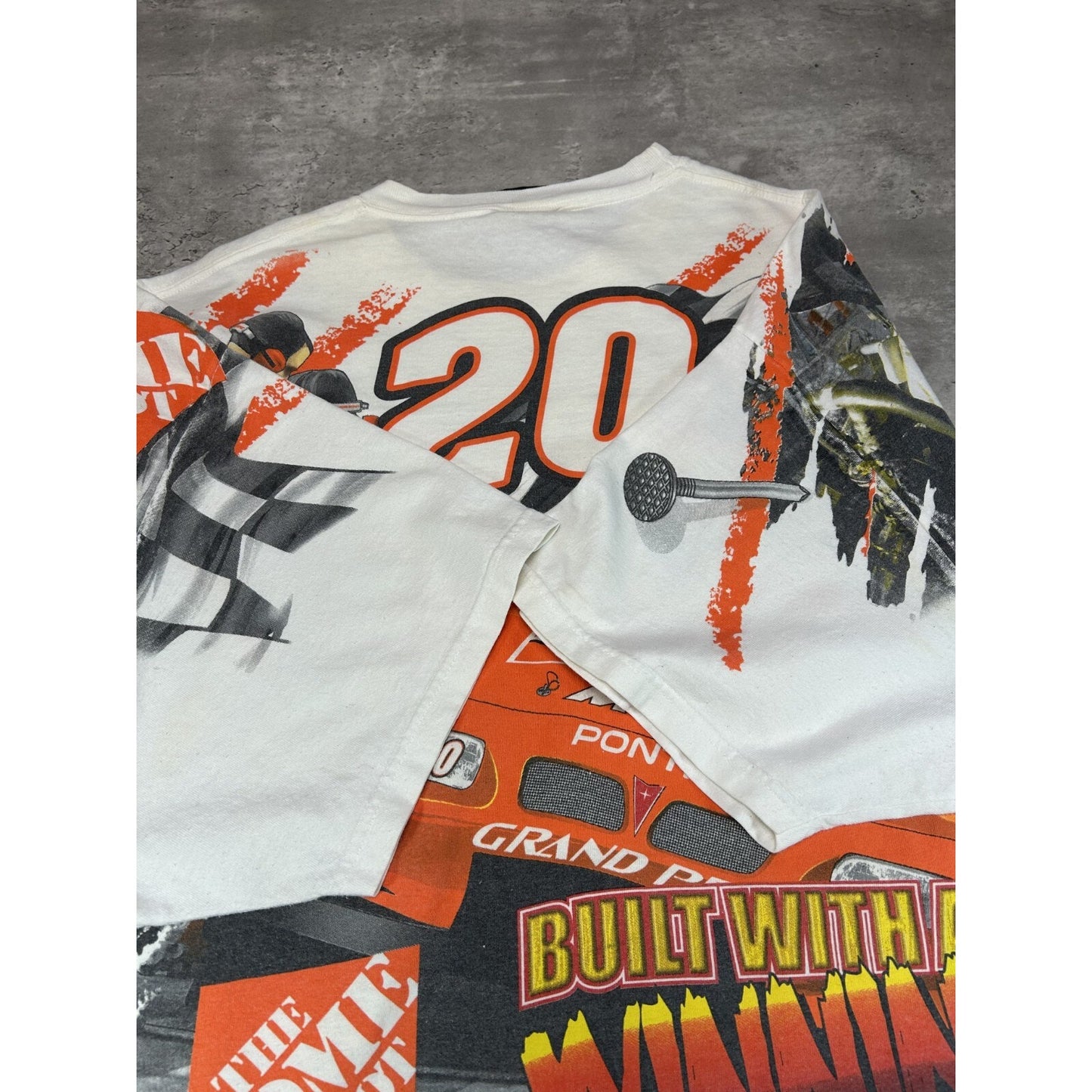Vintage 2002 Tony Stewart Home Depot Racing Nascar AOP Graphic T-Shirt Sz XL
