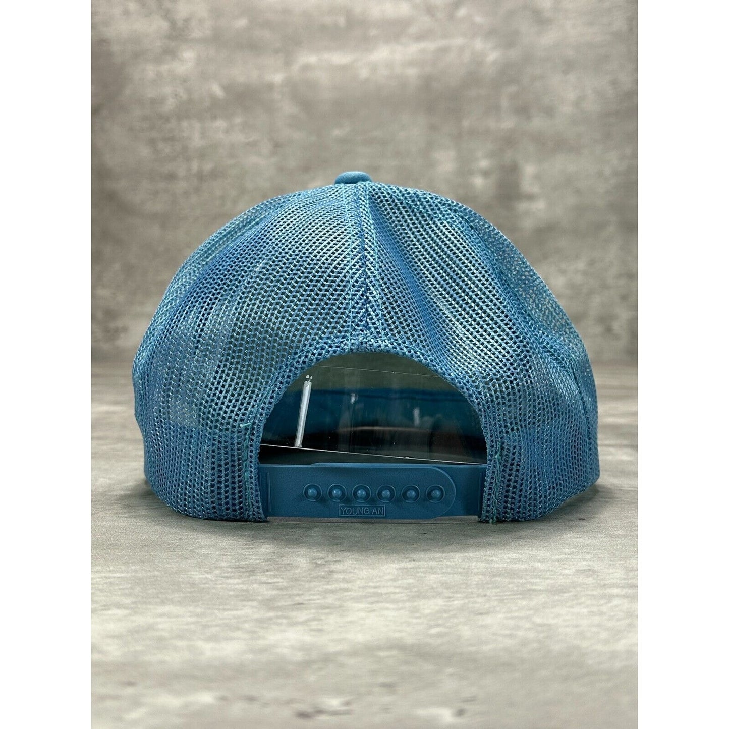 Vintage Deepwater Boat Ramp Boating Graphic Trucker Snapback Hat OSFA Blue
