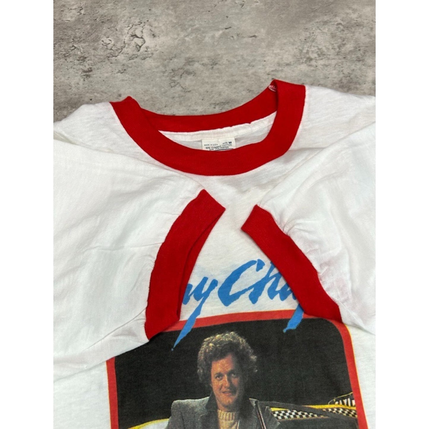 Vintage 1980s Harry Chapin World Tour Folk Music Ringer T-Shirt Size Medium