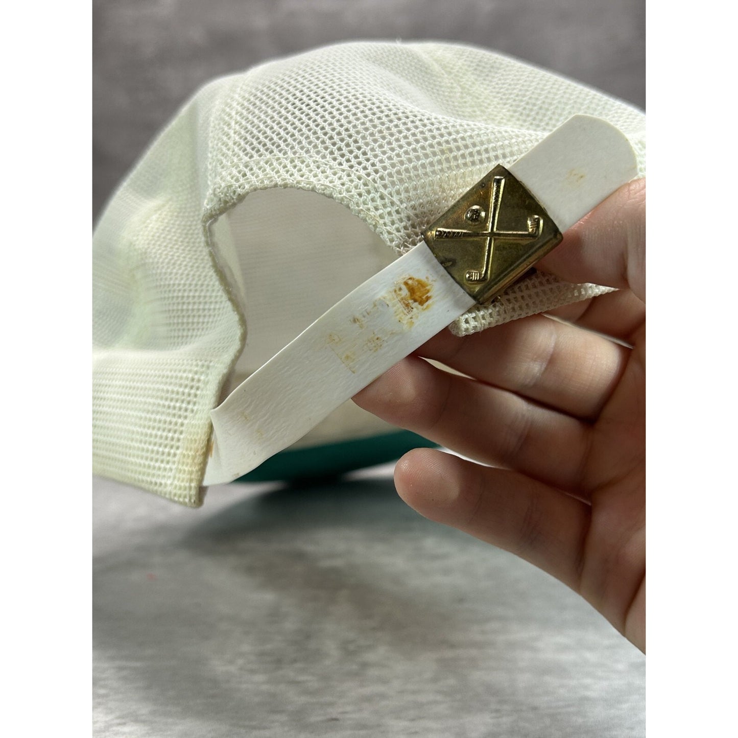 Vintage 1980s Oakland Hills Country Club PGA Mesh Snapback Hat OSFA White