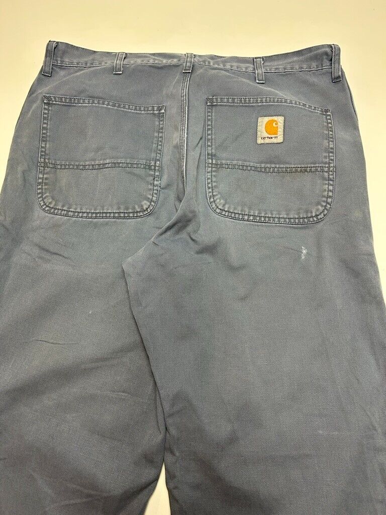Vintage Carhartt Original Fit Canvas Workwear Pants Size 36 Blue