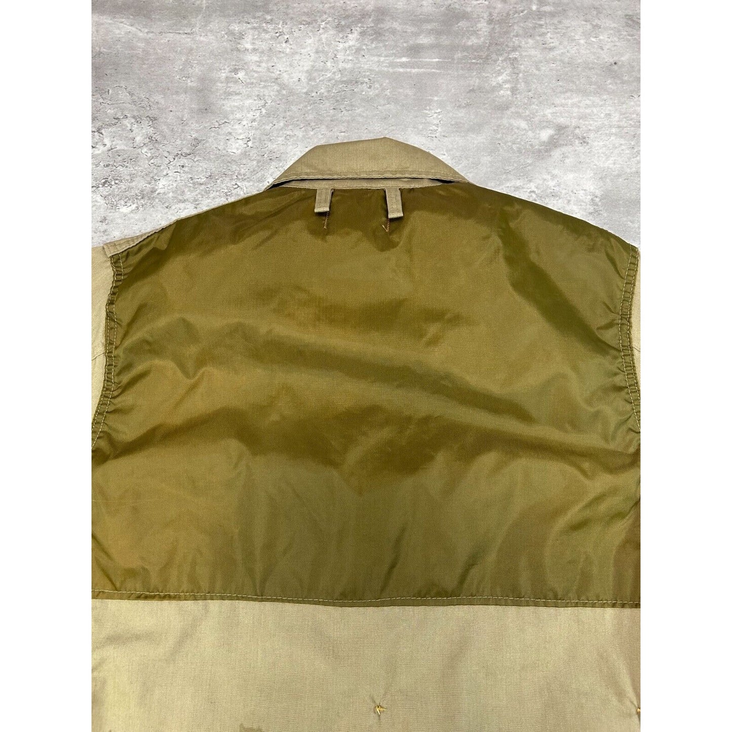 Vintage 1970s Saf-T-Bak Three Pocket Hunting Long Jacket Size XL Beige
