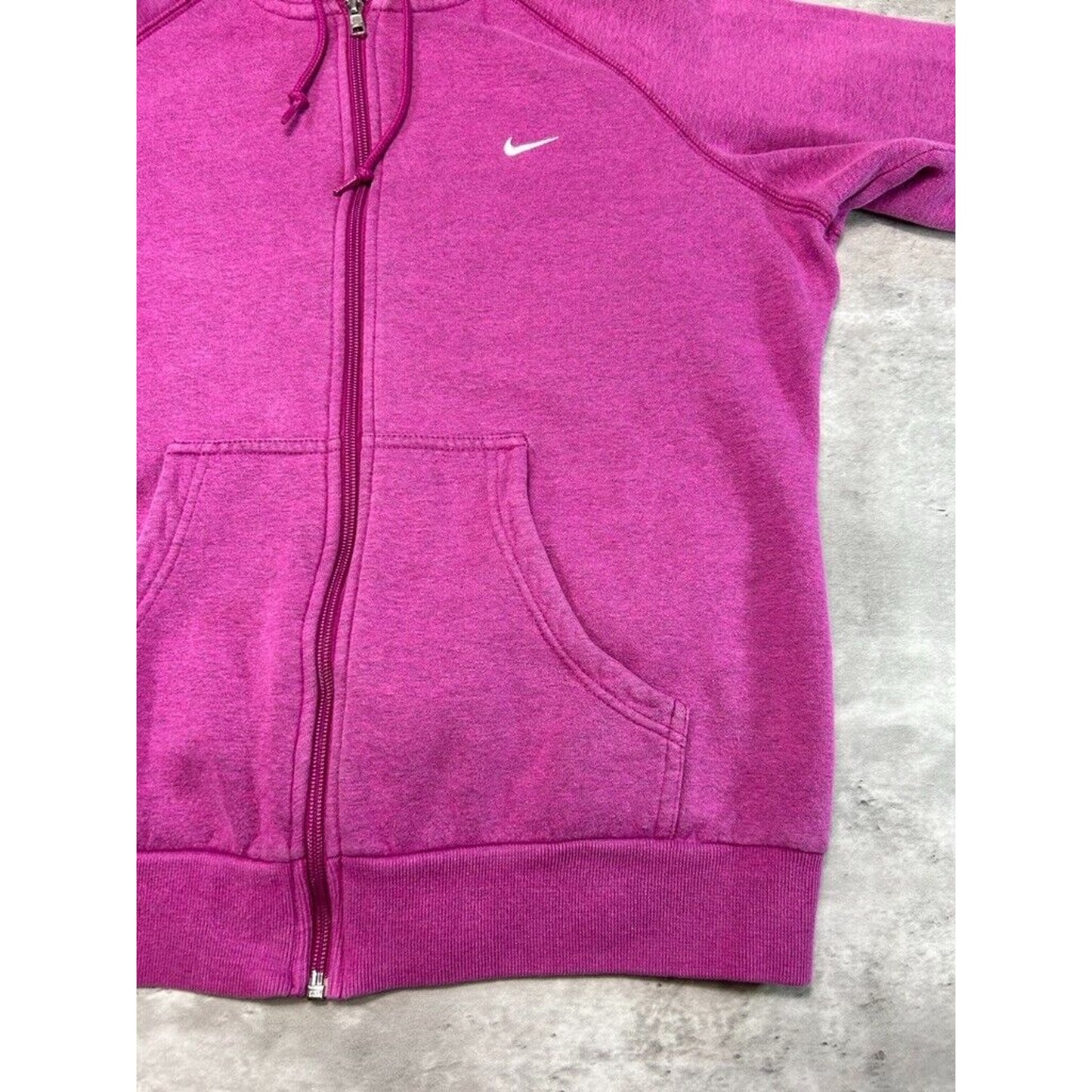Vintage Womens Nike Embroidered Swoosh Full Zip Hooded Sweatshirt Size Large
