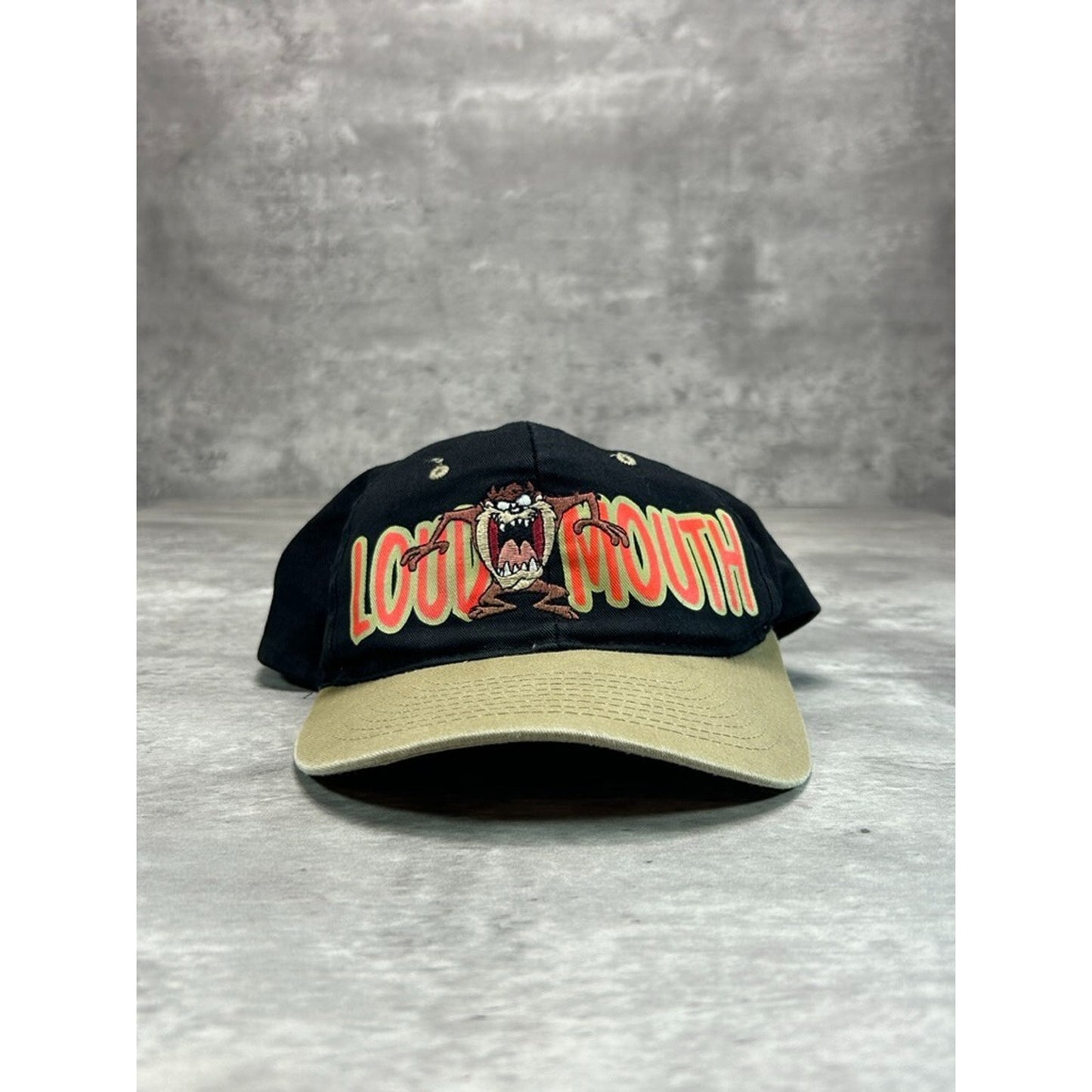 Vintage 90s Looney Tunes Taz Loud Mouth TV Show Promo Snapback Hat OSFA
