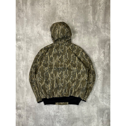 Carhartt Canvas Workwear Mossy Oak Bottomland Hooded Bomber Jacket Size Medium