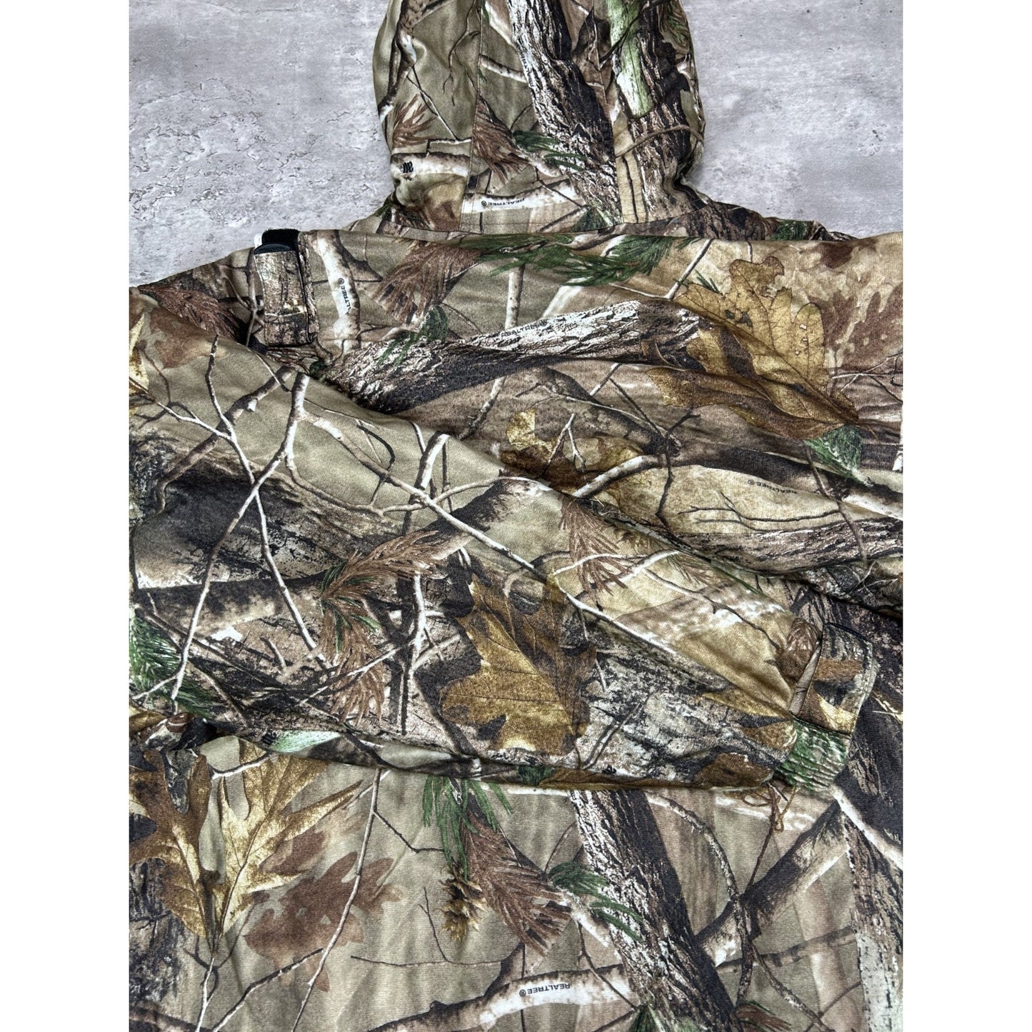 Vintage Field And Streams Realtree Camo Hooded Hunting Jacket Size XL