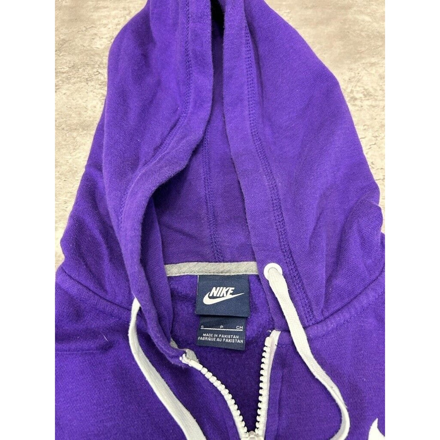 Vintage Womens Nike Embroidered Swoosh Full Zip Hooded Sweatshirt Size Small