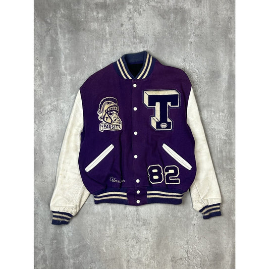 Vintage70s Embroidered Alan Force Football Collegiate Varsity Jacket Size Large